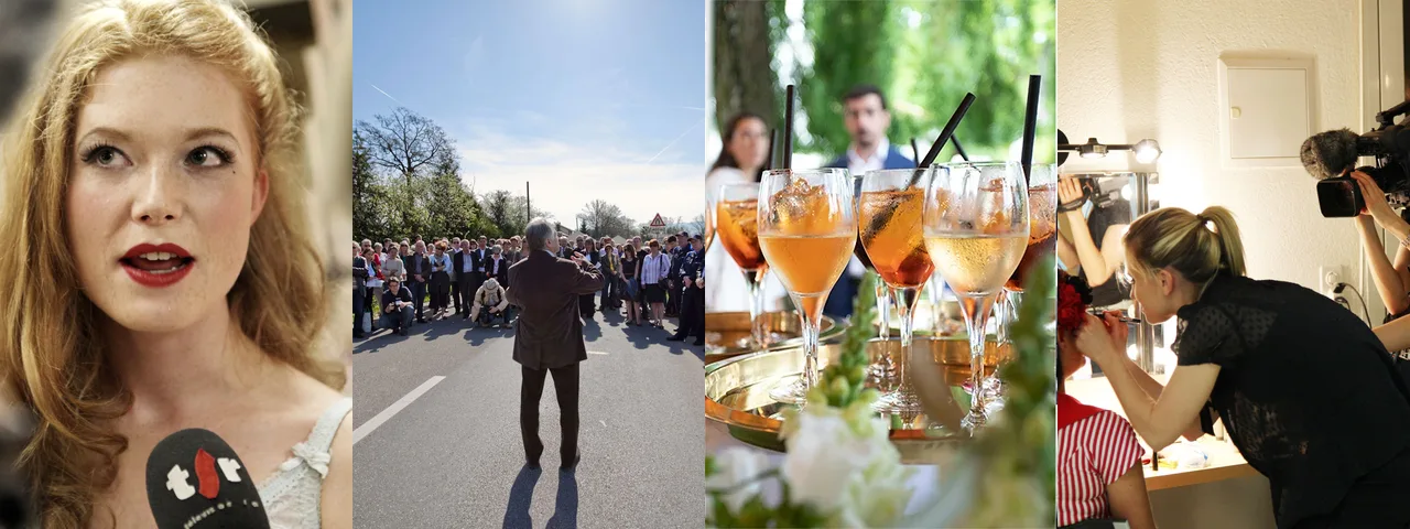 Reportages d’entreprise par Studioregard : interview presse, discours en plein air, cocktail et tournage vidéo en coulisses